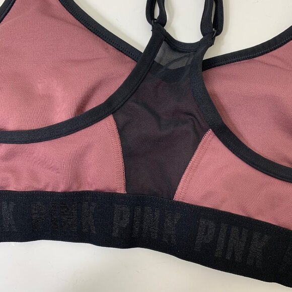 PINK Ultimate Lightly Lined Sports Bra in Mauve and Black - Size Large - Picture 4 of 7